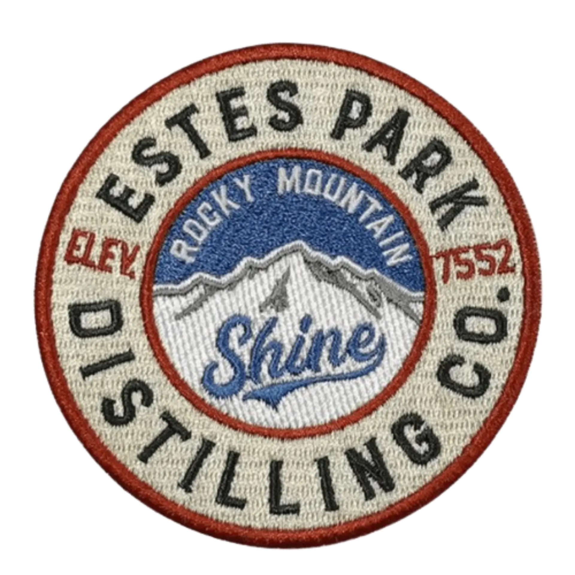 Custom embroidered patch for a distilling company